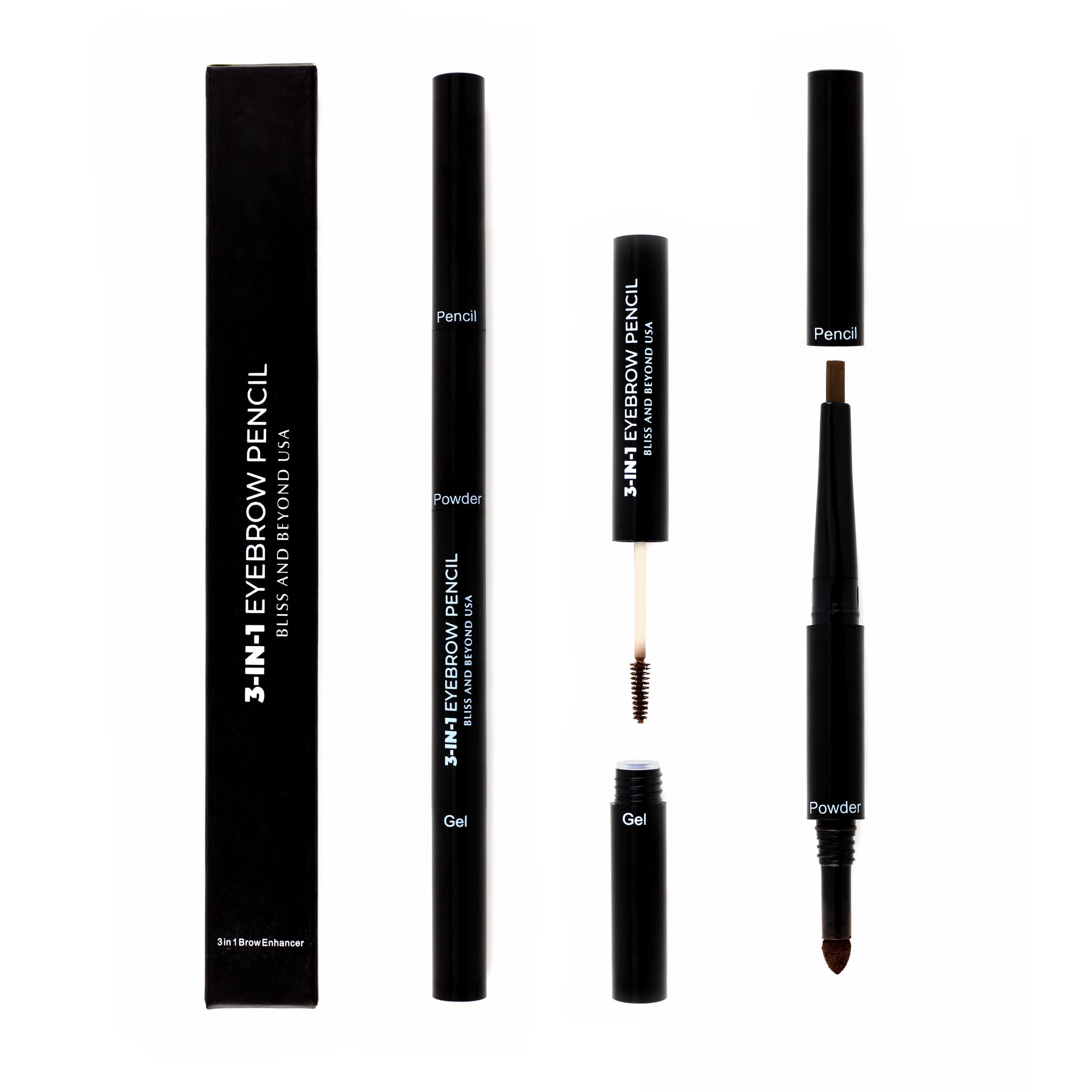 3 in 1 Eyebrow Pencil - Vegan Friendly – Bliss and Beyond USA